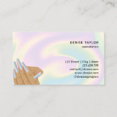 holografische nagellak slachterij hand nagels tech visitekaartje (Achterkant)