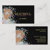 holografische nagellak slachterij hand nagels tech visitekaartje (Voorkant / Achterkant)