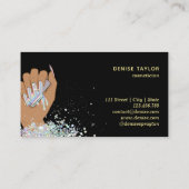 holografische nagellak slachterij hand nagels tech visitekaartje (Achterkant)