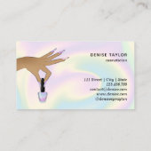 holografische nagellak slachterij hand nagels tech visitekaartje (Achterkant)