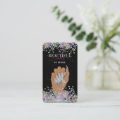 holografische nagellak slachterij hand nagels tech visitekaartje (Staand voorkant)