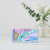 holografische nagellak slachterij hand nagels tech visitekaartje (Staand voorkant)