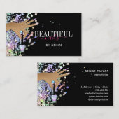 holografische nagellak slachterij hand nagels tech visitekaartje (Voorkant / Achterkant)