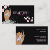 holografische nagellak slachterij hand nagels tech visitekaartje (Voorkant / Achterkant)