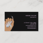 holografische nagellak slachterij hand nagels tech visitekaartje (Achterkant)