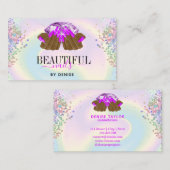 holografische nagellak slachterij hand nagels tech visitekaartje (Voorkant / Achterkant)