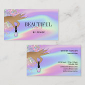 holografische nagellak slachterij hand nagels tech visitekaartje (Voorkant / Achterkant)