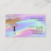 holografische nagellak slachterij hand nagels tech visitekaartje (Achterkant)