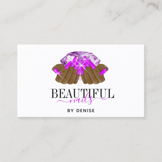 holografische nagellak slachterij hand nagels tech visitekaartje (Voorkant)