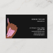 holografische nagellak slachterij hand nagels tech visitekaartje (Achterkant)