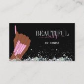 holografische nagellak slachterij hand nagels tech visitekaartje (Voorkant)