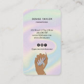 holografische nagellak slachterij hand nagels tech visitekaartje (Achterkant)