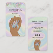 holografische nagellak slachterij hand nagels tech visitekaartje (Voorkant / Achterkant)