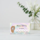 holografische nagellak slak hand nageltechnicus visitekaartje (Staand voorkant)