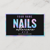 Holografische nagels Aftercare-kaart Visitekaartje (Voorkant)