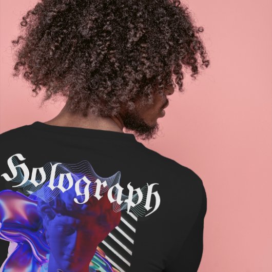 Holografische neon art Griekse streetwear T-shirt