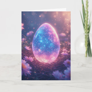 Holografische Neon Paasei Kaart