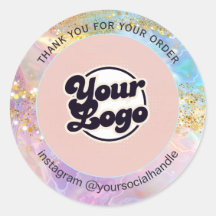 Holografische op maat gemaakte logo naam IG Roze B