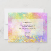 Holografische opaal wil jij mijn bloemenmeisje zij kaart (Achterkant)