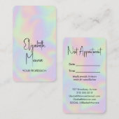 Holografische Opal Edelsteen Afsprakenkaartje (Voorkant / Achterkant)