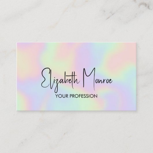 Holografische Opal Edelsteen Afsprakenkaartje (Voorkant)