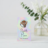 Holografische Opal Edelsteen Foto Visitekaartje (Staand voorkant)