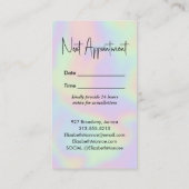 Holografische Opal Edelsteen Visitekaartje (Achterkant)