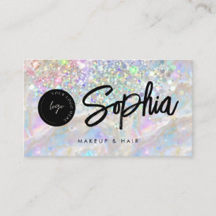 Holografische Opal Glitter QR Code Logo Shiny Beau Visitekaartje