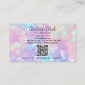Holografische Opal Glitter QR Code Nail Salon Visitekaartje (Achterkant)