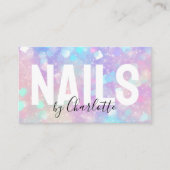 Holografische Opal Glitter QR Code Nail Salon Visitekaartje (Voorkant)