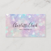 Holografische Opal Glitter QR-code Visitekaartje (Voorkant)