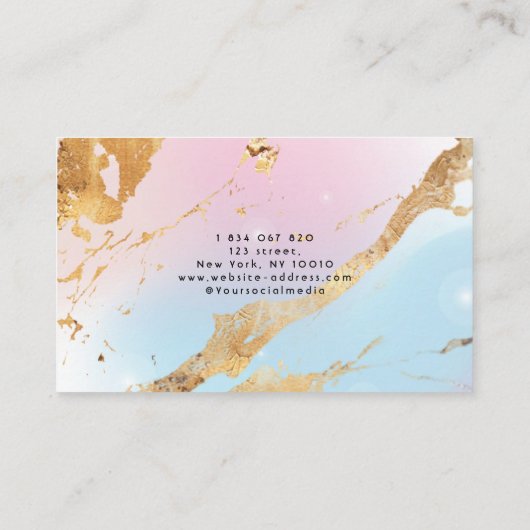 Holografische Opal Gold Foil Paint Visitekaartje (Achterkant)