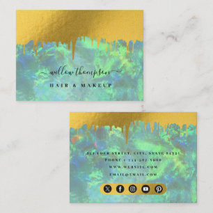 Holografische Opal & Goud Make-up Artiest Schoonhe Visitekaartje