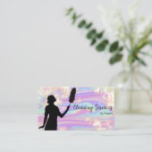 Holografische Opal Maid Cleaning Services Glitter Visitekaartje (Staand voorkant)