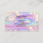 Holografische Opal Maid Cleaning Services Glitter Visitekaartje (Achterkant)