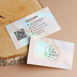 Holografische Opal Professionele Bedrijfslogo QR C Visitekaartje