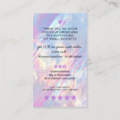Holografische Opal QR Code Korting Bedankt Visitekaartje (Achterkant)