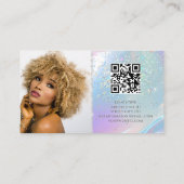 Holografische Opal QR Code Logo Glanzende Schoonhe Visitekaartje (Achterkant)