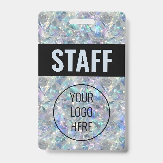 Holografische Opal Stone achtergrond Badge (Voorkant)