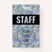 Holografische Opal Stone achtergrond Badge (Voorkant)
