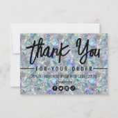 Holografische Opal Stone achtergrond Bedankkaart (Voorkant)