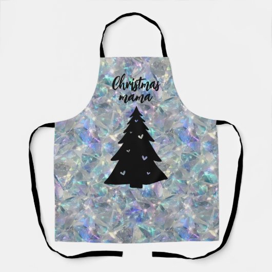 Holografische Opal Stone achtergrond Kerstmis Mama Schort (Voorkant)