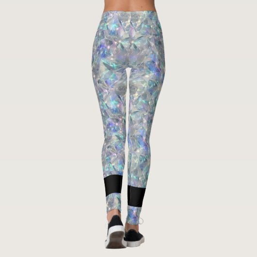 Holografische Opal Stone achtergrond Leggings (Achterkant)