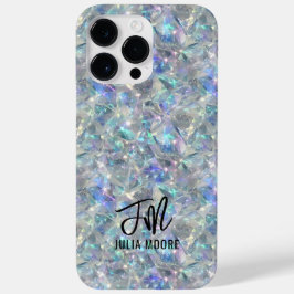 Holografische Opal Stone Achtergrond Monogram Case-Mate iPhone 14 Pro Max Hoesje