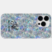 Holografische Opal Stone Achtergrond Monogram Case-Mate iPhone Case (Achterkant (horizontaal))