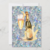 Holografische Opal Stone achtergrond Oudejaarsavon Kaart (Achterkant)