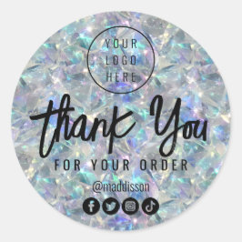 Holografische Opal Stone achtergrond Ronde Sticker