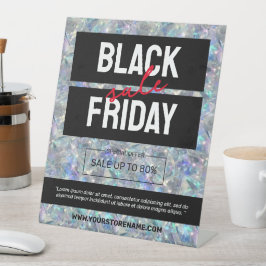 Holografische Opal Stone Achtergrond Sale Reclamebord Met Voetstuk