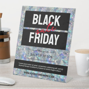 Holografische Opal Stone Achtergrond Sale Reclamebord Met Voetstuk