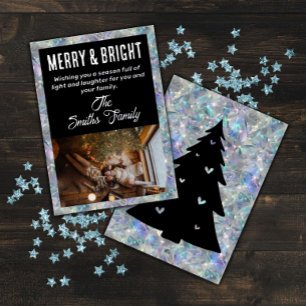 Holografische Opal Stone achtergrond vakantie Folie Feestdagenkaart